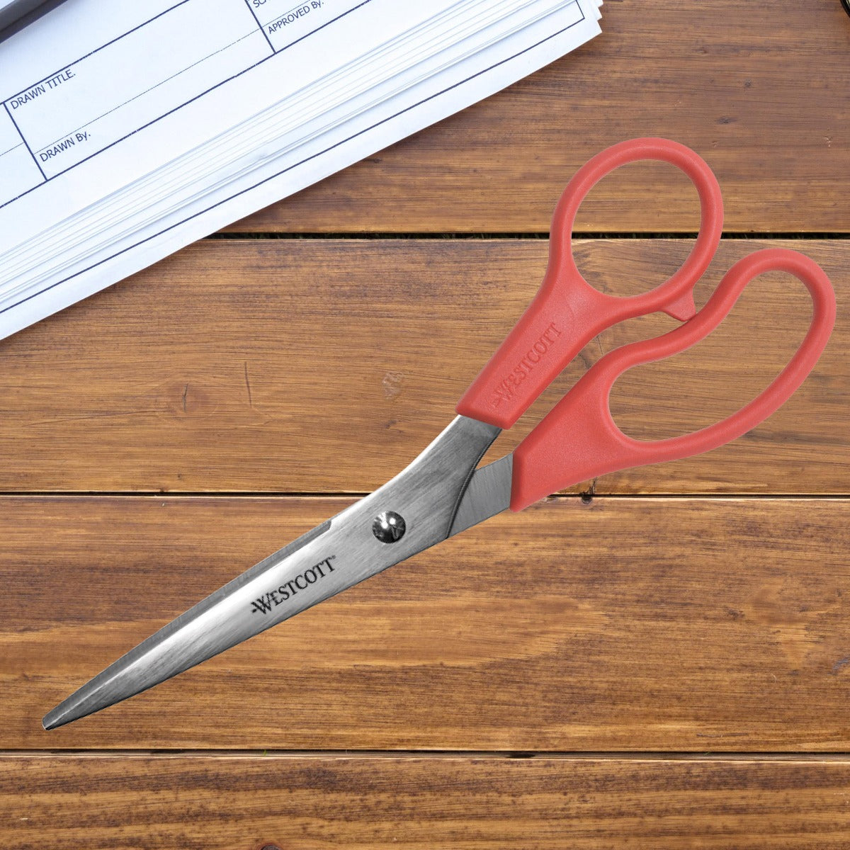 Westcott All Purpose Value Stainless Steel Scissors 8’’ Red (40618)