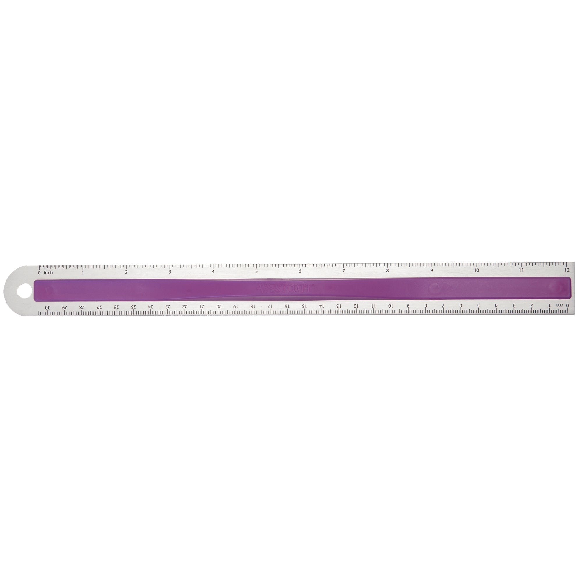Westcott Aluminum Ruler with Finger Grip, 12