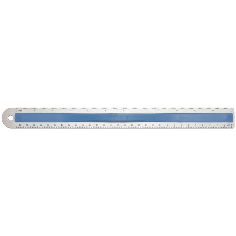 Westcott Aluminum Ruler with Finger Grip, 12
