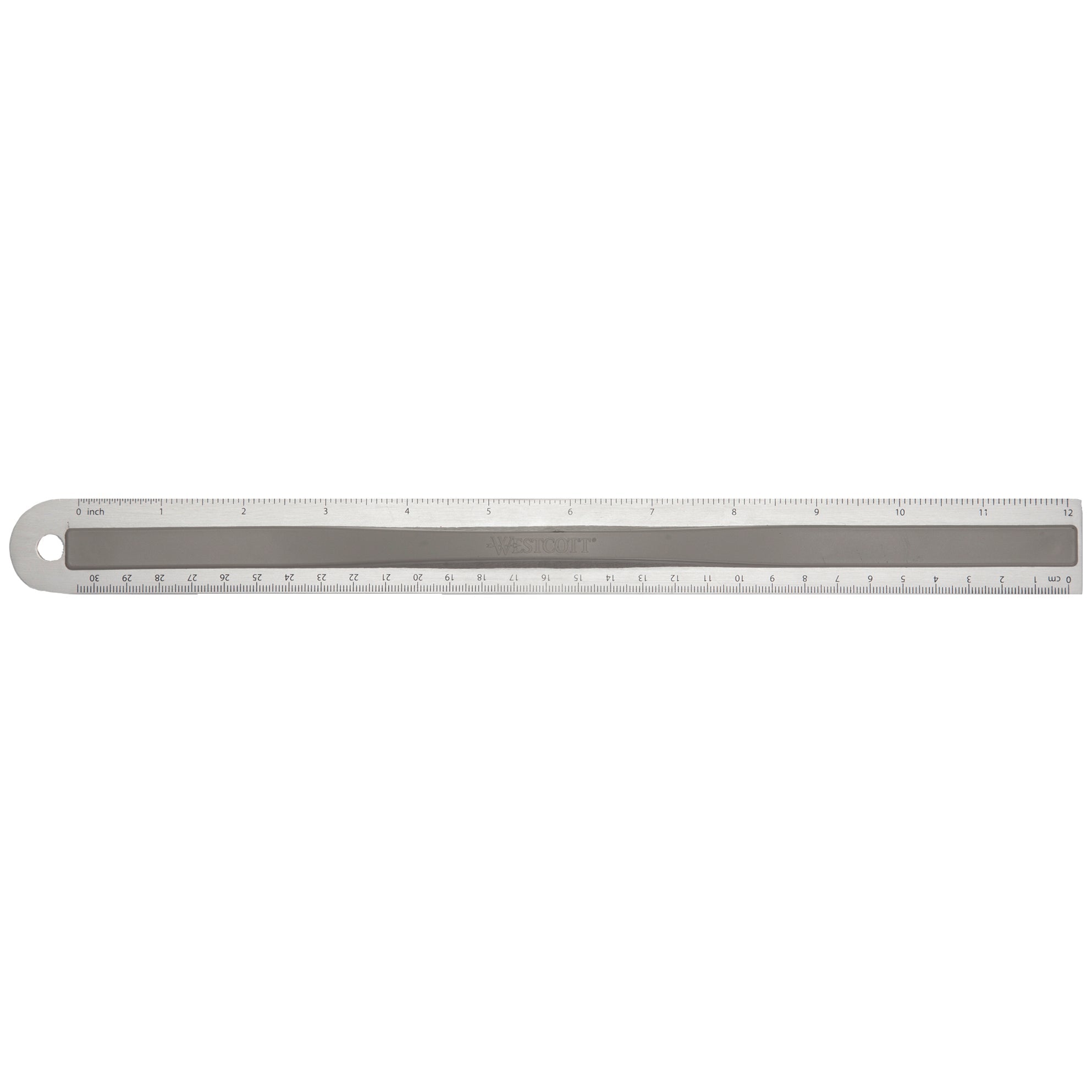 Westcott Aluminum Ruler with Finger Grip, 12
