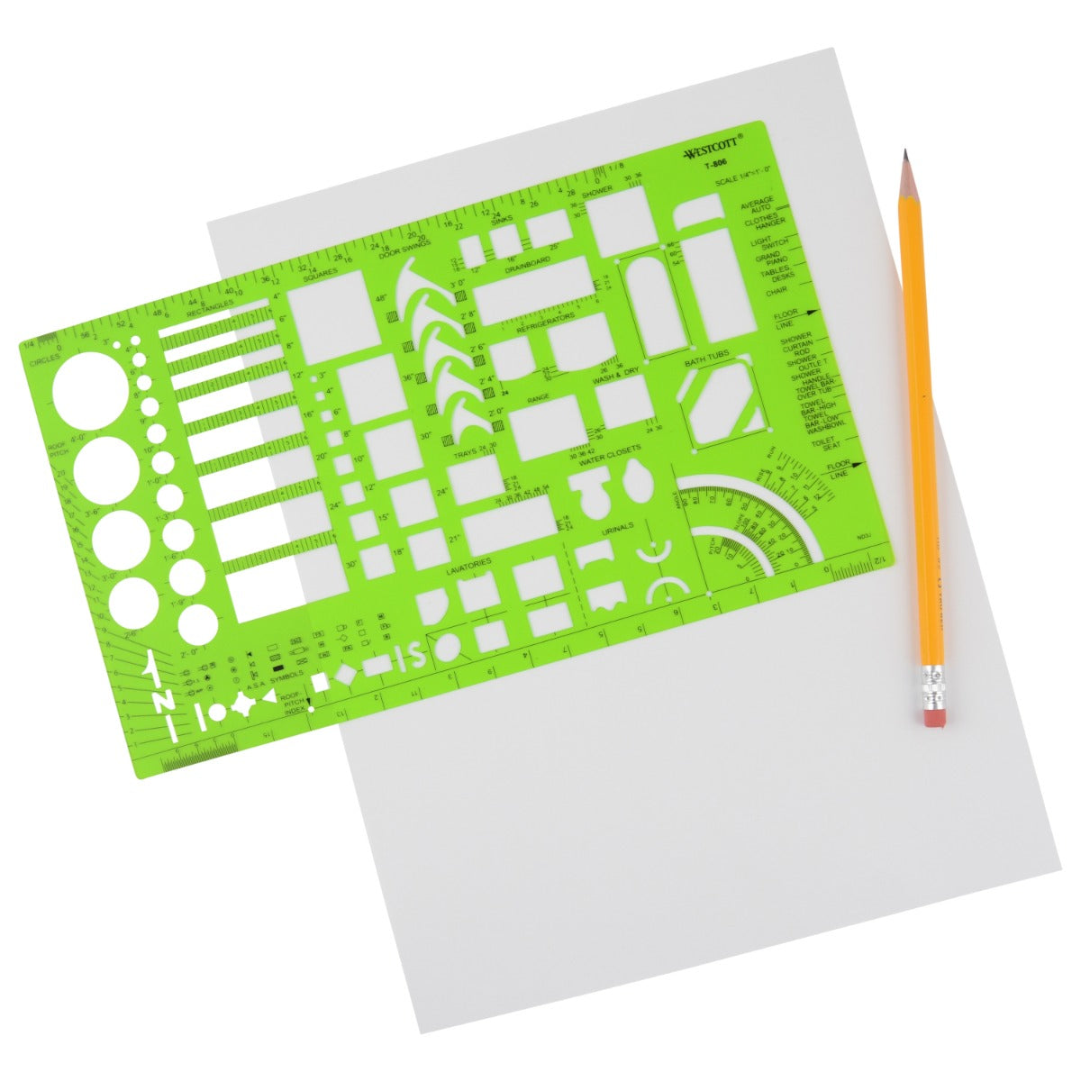 Westcott Architectural Drawing Template (T-806) - World’s Favorite Scissors