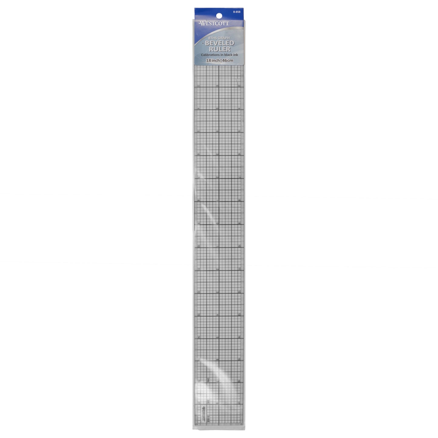 Westcott Beveled Graph Ruler 2 x 18’’ Transparent (B-85B)