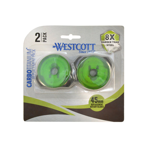 Westcott CarboTitanium Bonded 45mm Rotary Replacement Blade 2-Pack (16695)