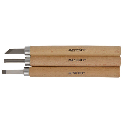 Westcott CarboTitanium Carving Tools Set for Wood Working Soap Print Making Clay Sculpture 3-Piece (00674-Parent)