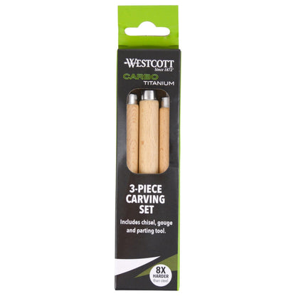 Westcott CarboTitanium Carving Tools Set for Wood Working Soap Print Making Clay Sculpture 3-Piece (00674-Parent)