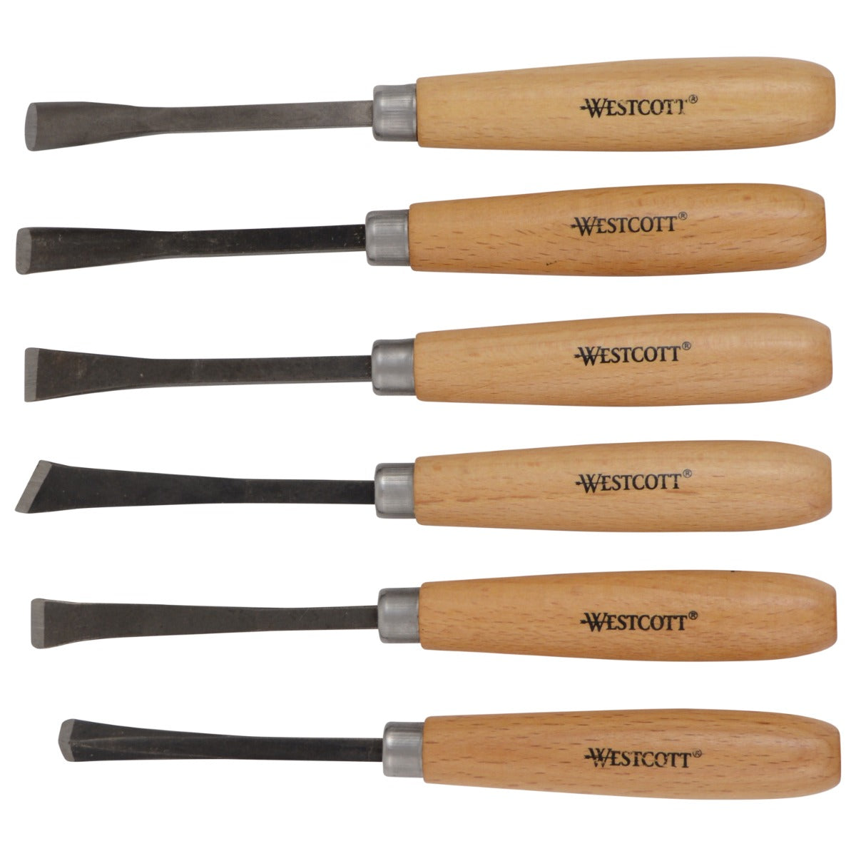 Westcott CarboTitanium Deluxe Carving Tools Set for Wood Working Soap Print Making Clay Sculpture 6-Piece