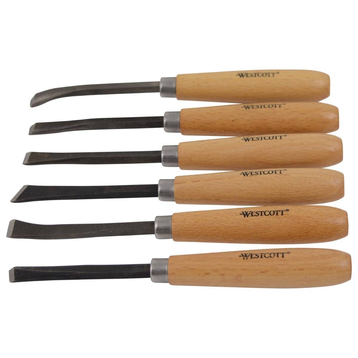 Westcott CarboTitanium Deluxe Carving Tools Set for Wood Working Soap Print Making Clay Sculpture 6-Piece