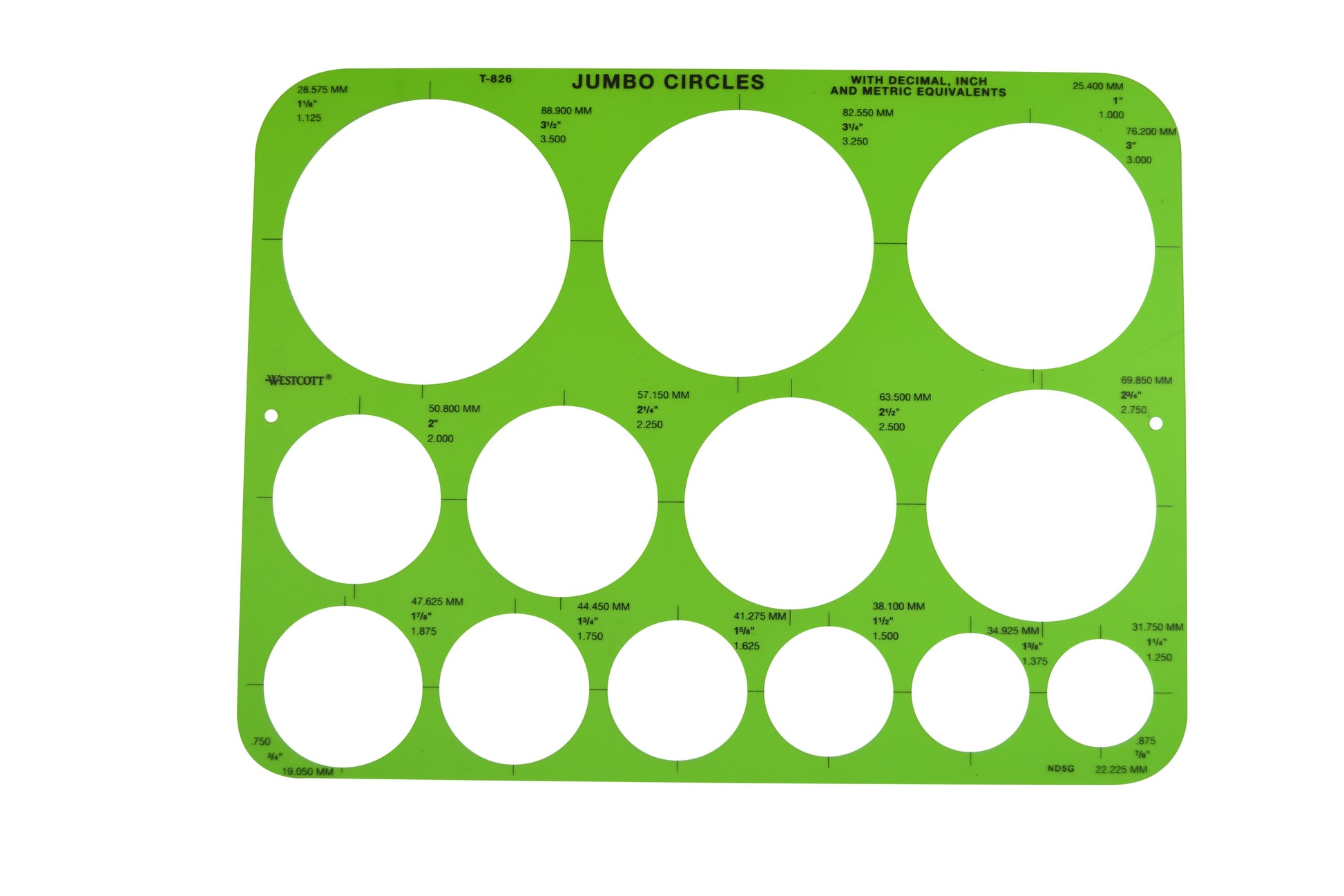 Westcott Circles Template Jumbo (T-826)