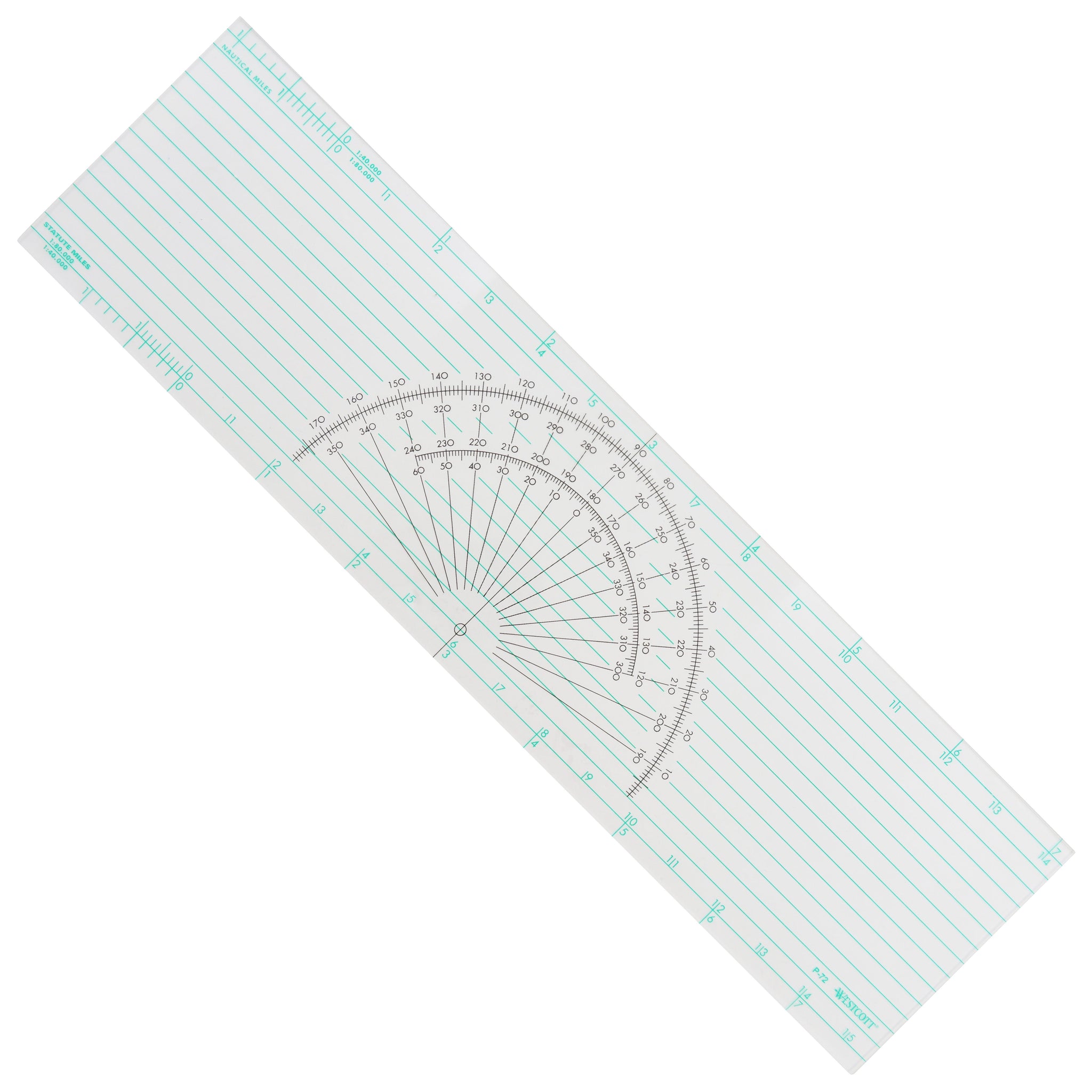 Westcott Course Protractor Plotter Ruler, 15", Transparent (P-72 ...