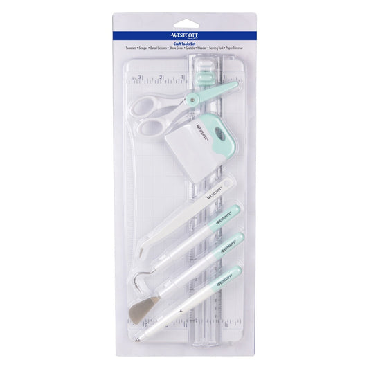 Westcott Die Cutting Craft Tools Set White/Blue 8-Piece (00500)