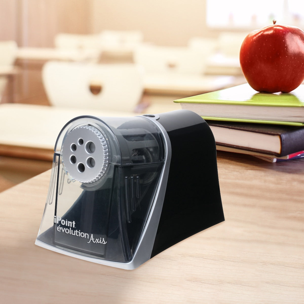 Westcott Electric iPoint Evolution Axis Heavy Duty Pencil Sharpener Black and Silver (15509)