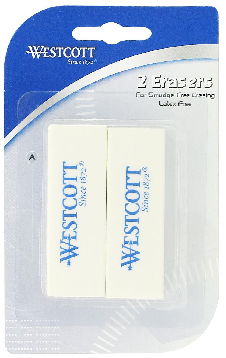 Westcott Eraser 2-Pack White (14610)