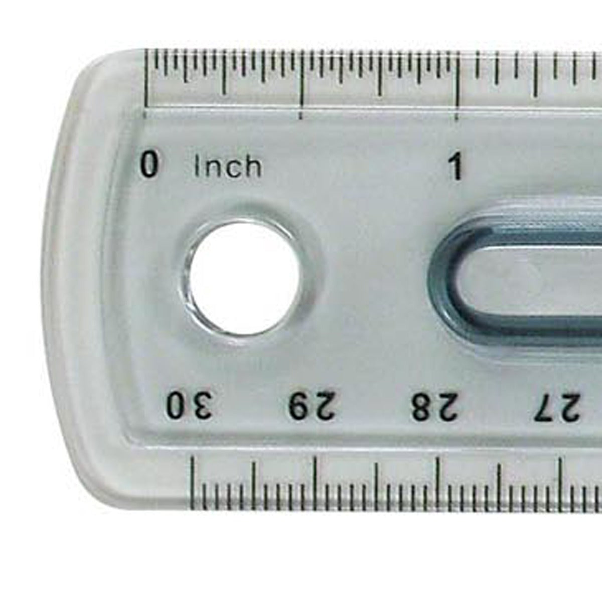 Westcott Finger Grip Ruler Smoke Plastic Inches and Metric 12-Inch (00402)