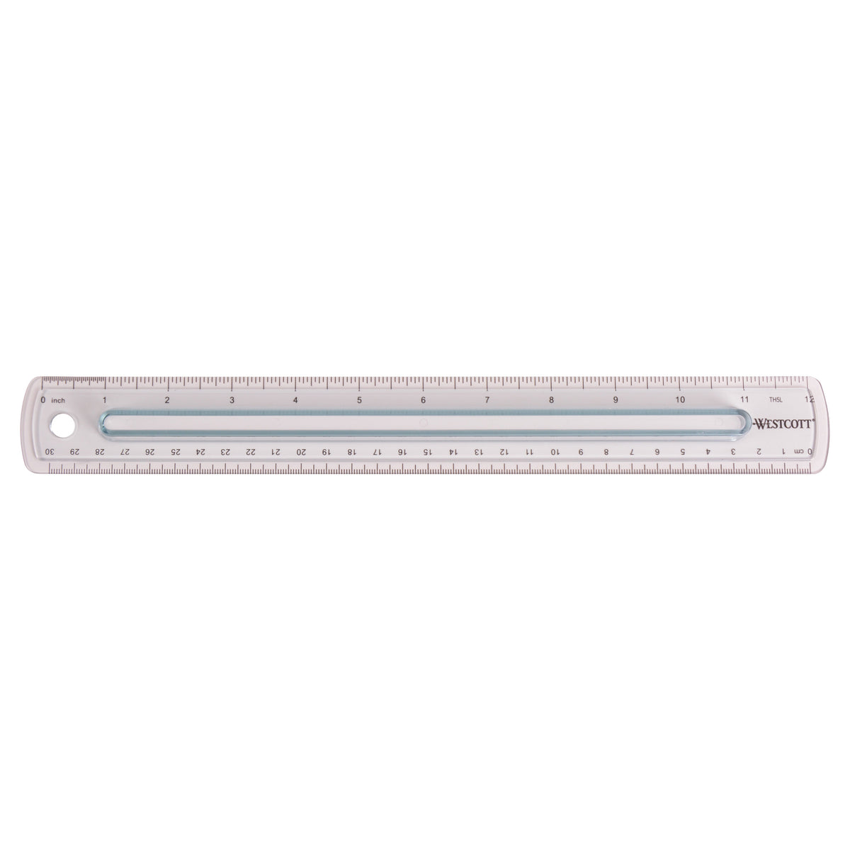 Westcott Finger Grip Ruler, Smoke Plastic, Inches and Metric, 12-Inch ...
