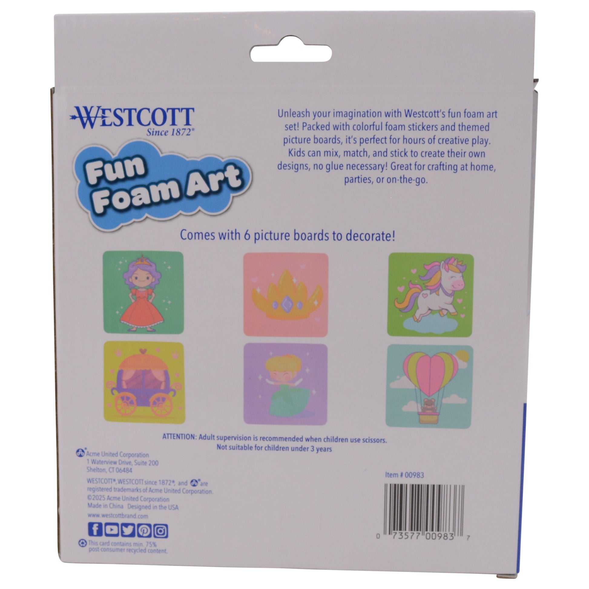 Westcott Fun Foam Art Kit for Kids with Over 800 Stickers (00983-PARENT) - World’s Favorite Scissors