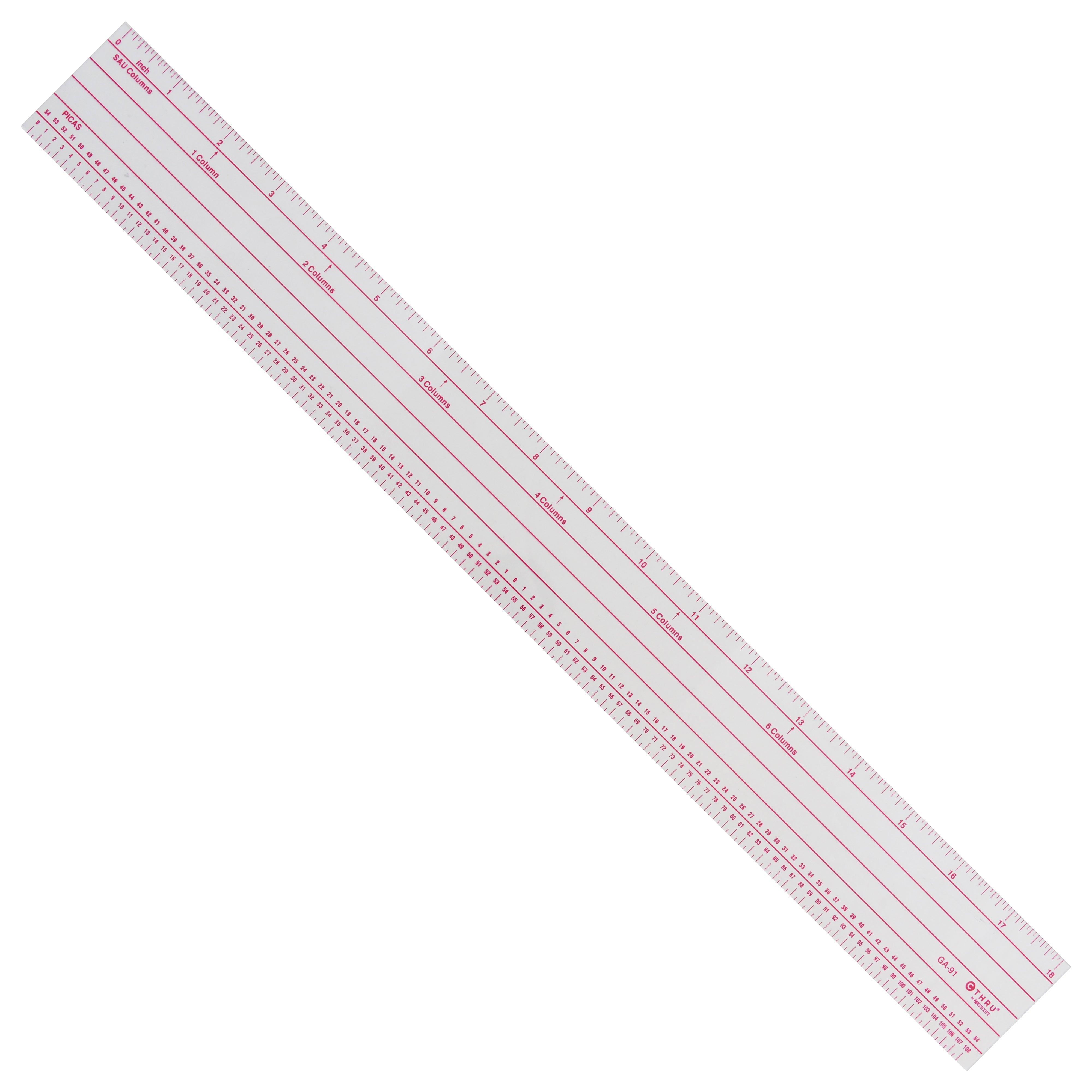 Pika Ruler Westcott Graphic Arts Pica Ruler, 18