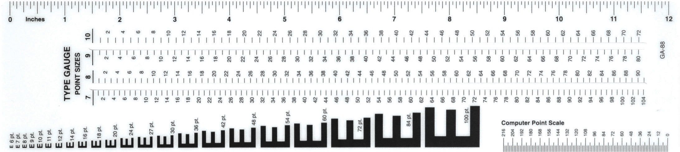 Normagraphic Ruler Westcott Graphic Arts Ruler, 3 x 12