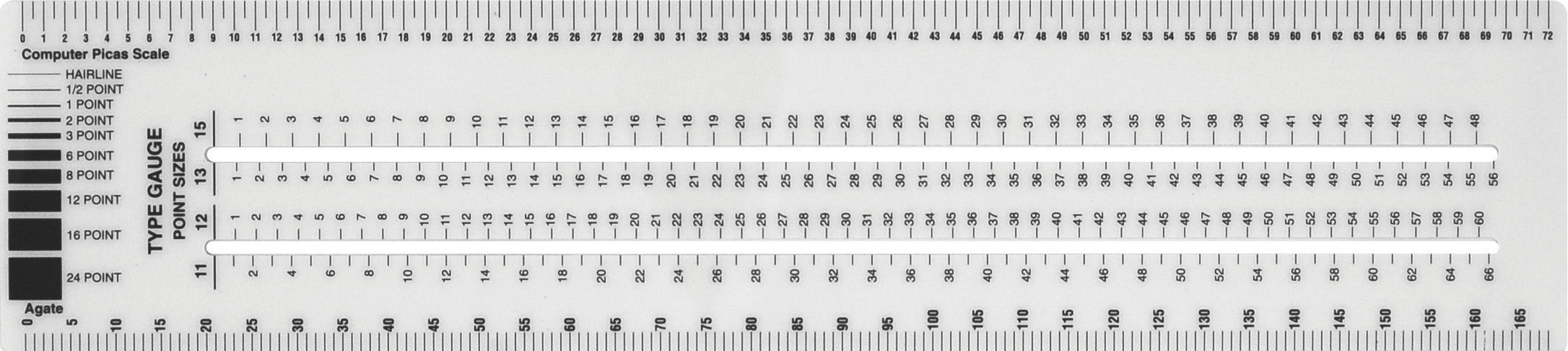 Normagraphic Ruler Westcott Graphic Arts Ruler, 3 x 12
