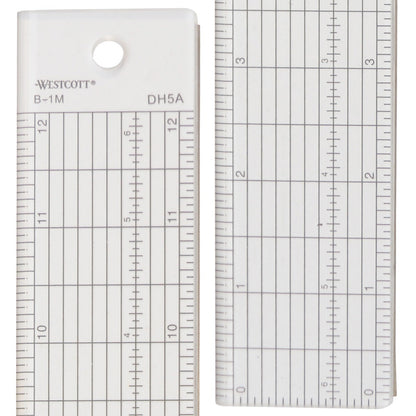 Westcott Grid Ruler with Metal Cutting Edge 1.5 x 12.5’’ Transparent (B-1M)