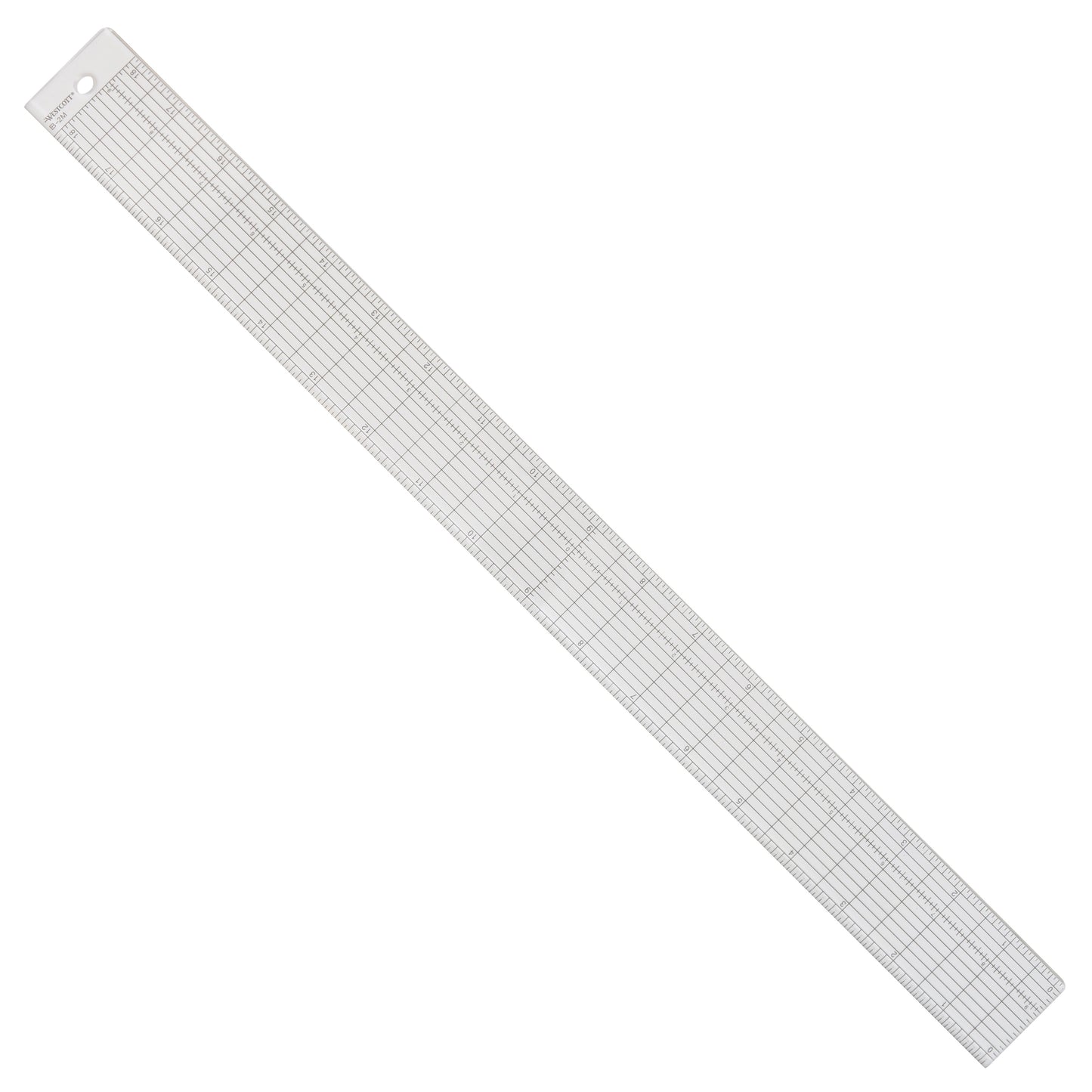 Westcott Grid Ruler with Metal Cutting Edge 1.5 x 18.5’’ Transparent (B-2M)