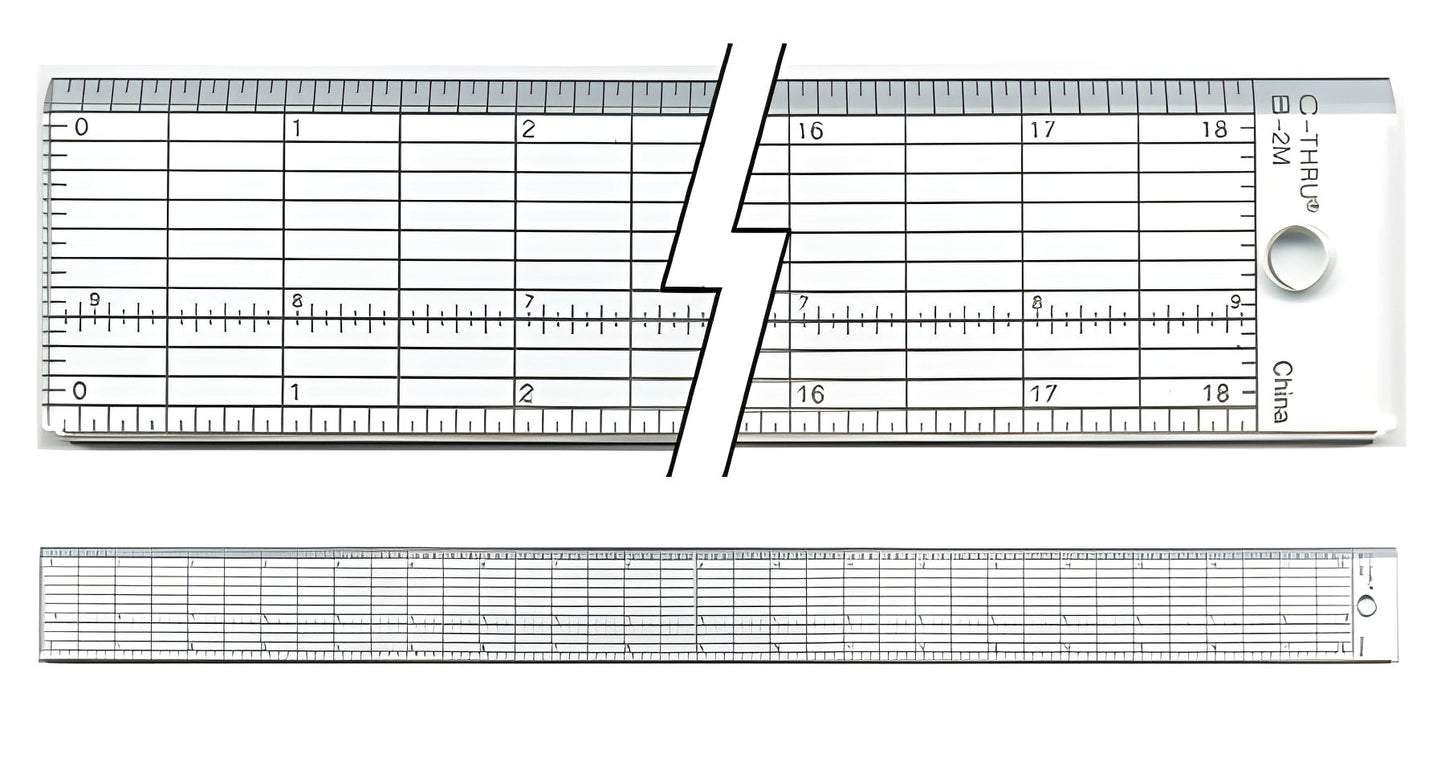 Westcott Grid Ruler with Metal Cutting Edge 1.5 x 18.5’’ Transparent (B-2M)