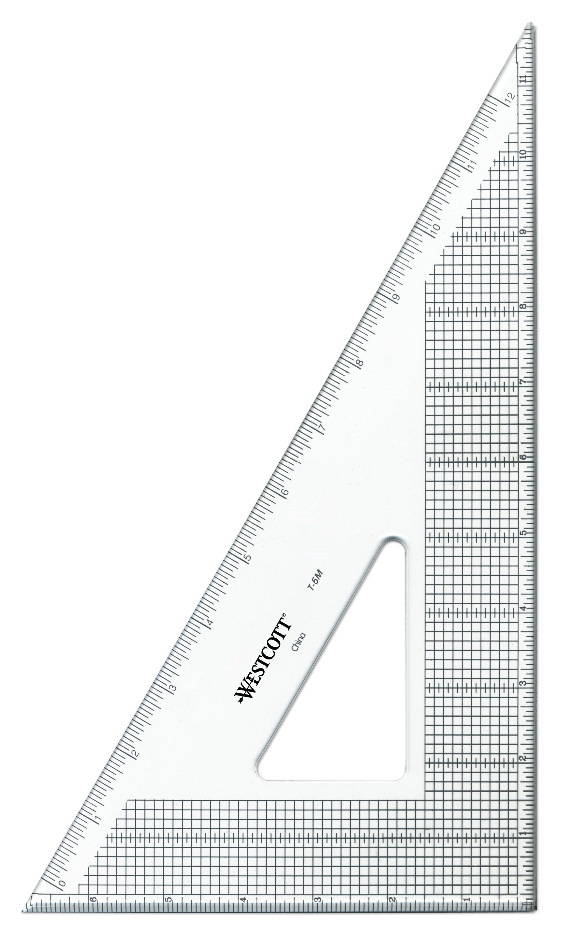 Westcott Grid Triangle 12’’ 30/60 Degree Transparent (T-5M)