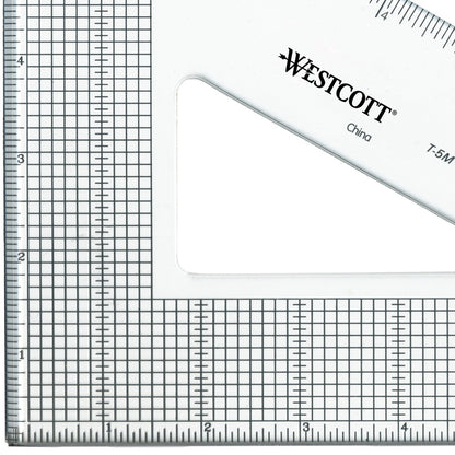 Westcott Grid Triangle 12’’ 30/60 Degree Transparent (T-5M)