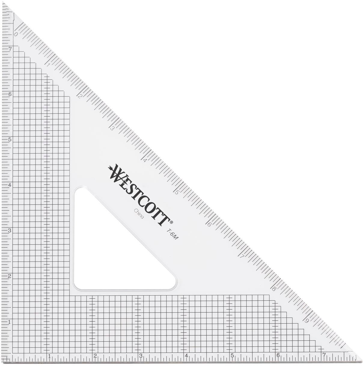 Westcott Grid Triangle 8’’ 45/90 Degree Transparent (T-6M)