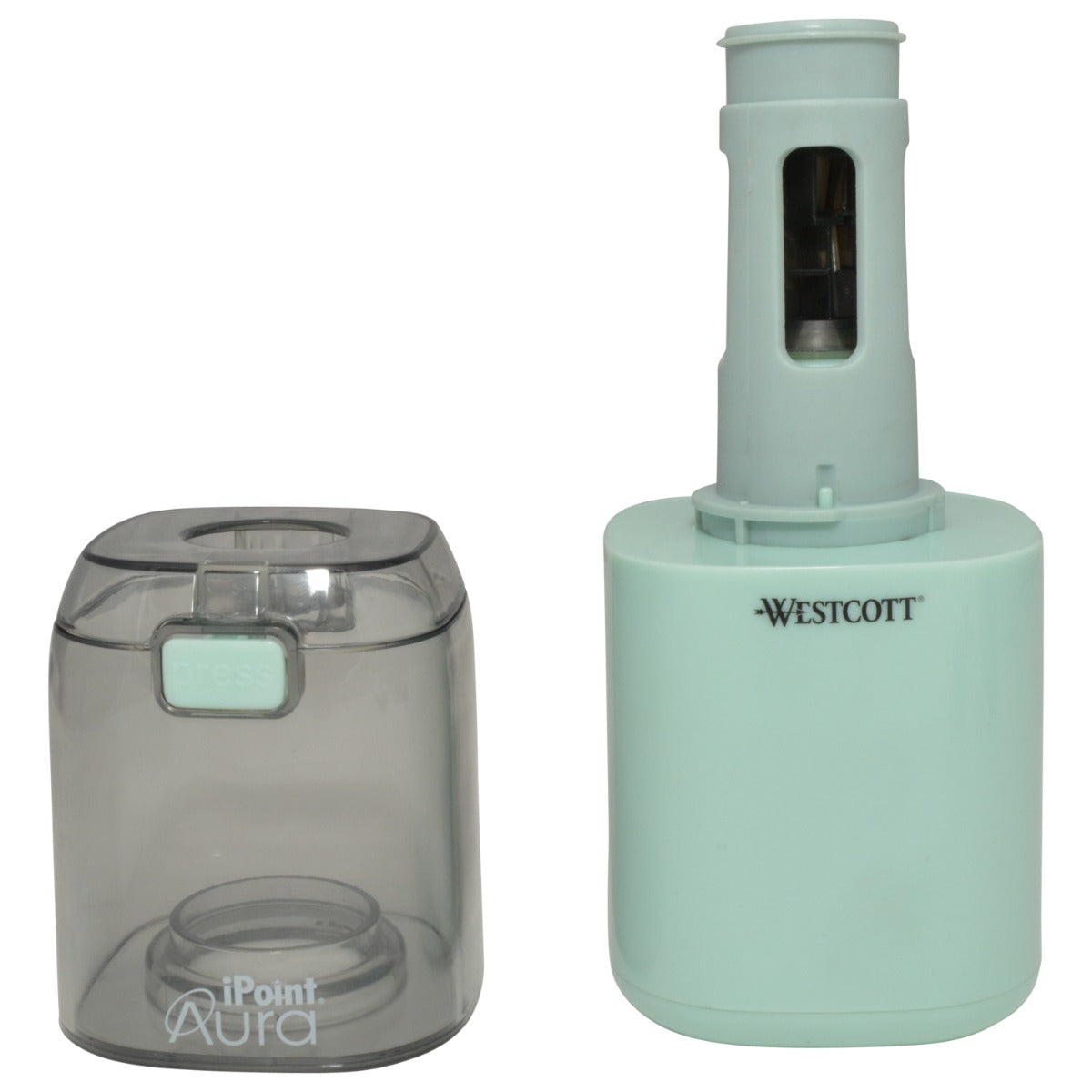 Westcott iPoint Aura Titanium Nonstick Electric Pencil Sharpener (each includes bonus manual sharpener + 2 erasers)