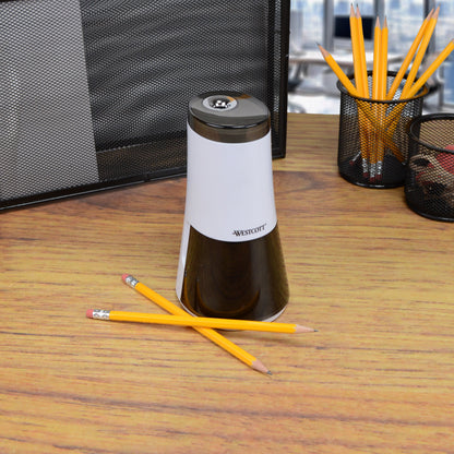Westcott iPoint Curve Electric Pencil Sharpener White (00947-PARENT) - World’s Favorite Scissors