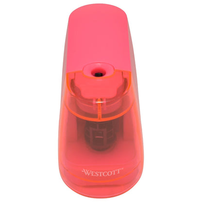 Westcott iPoint Duo™ Dual-Powered Battery/Electric Pencil Sharpener Pink (17814)