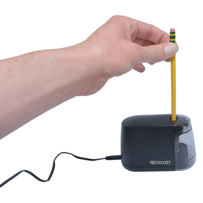 Westcott iPoint Duo™ Dual-Powered Battery/Electric Pencil Sharpener Black (17812)