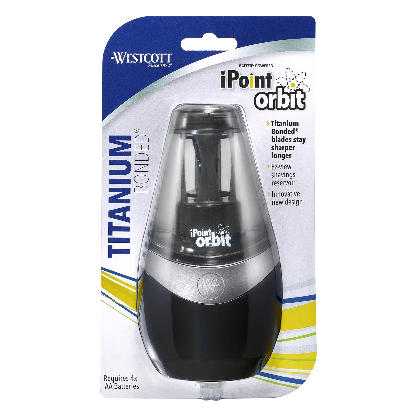 Westcott iPoint Orbit Battery Pencil Sharpener Black (16244)