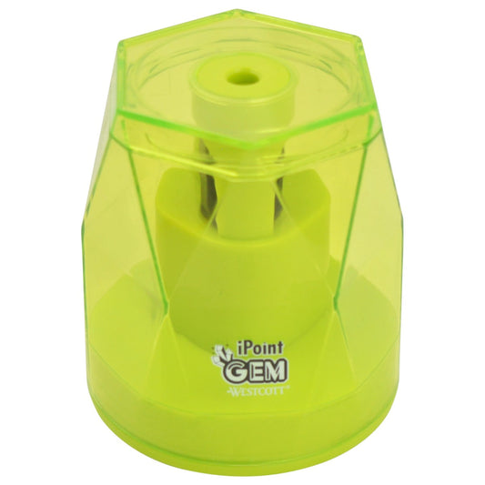 Westcott iPoint® GEM Battery Pencil Sharpener Neon Green (00577-PARENT)