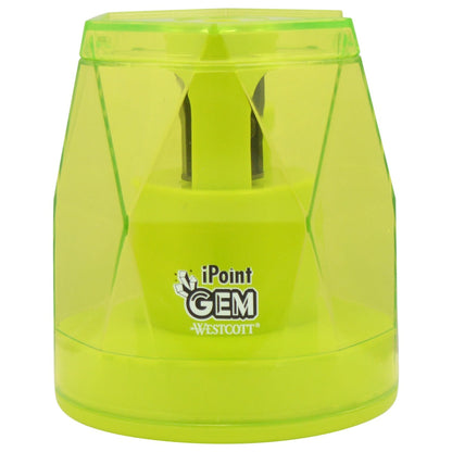 Westcott iPoint® GEM Crystal-Covered Battery Pencil Sharpener Neon Green (00577-PARENT) - World’s Favorite Scissors