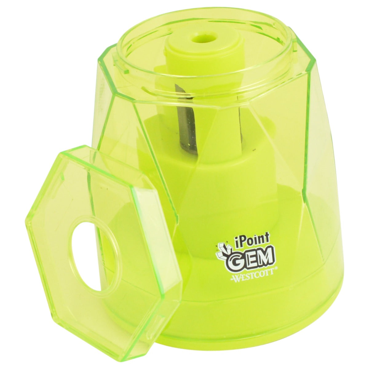Westcott iPoint® GEM Crystal-Covered Battery Pencil Sharpener Neon Green (00577-PARENT) - World’s Favorite Scissors