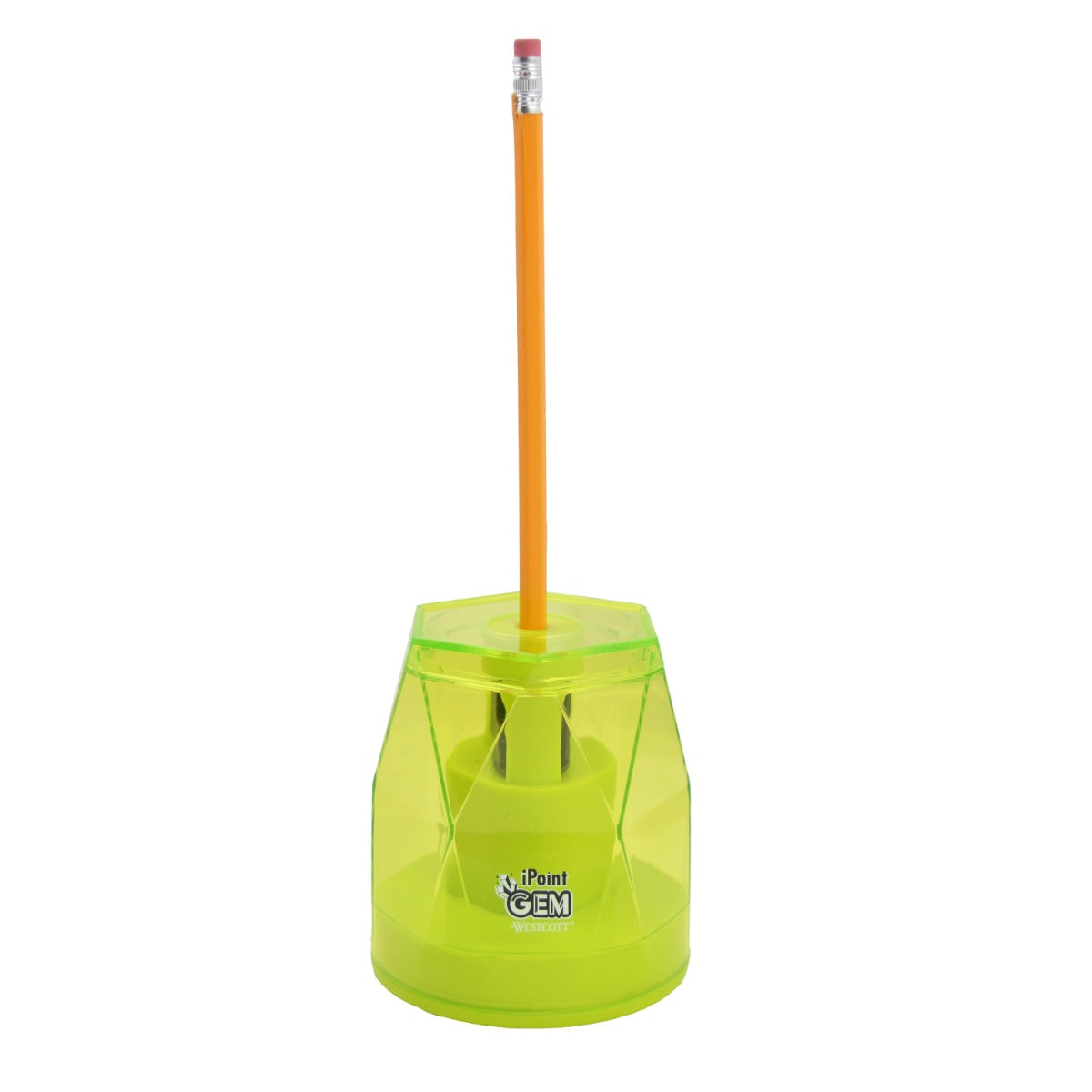 Westcott iPoint® GEM Crystal-Covered Battery Pencil Sharpener Neon Green (00577-PARENT) - World’s Favorite Scissors