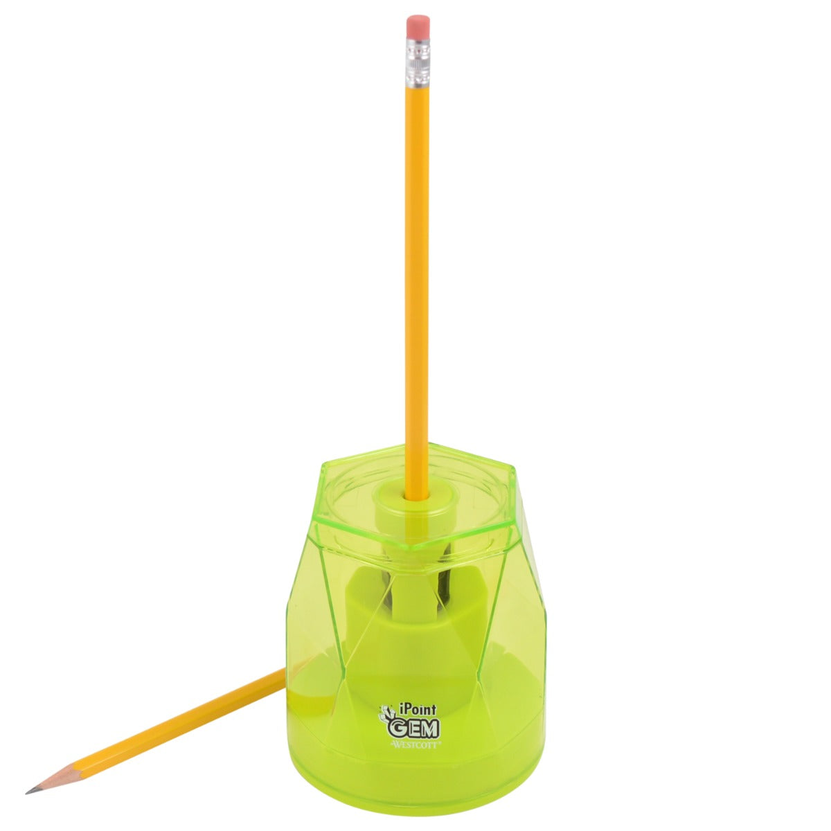 Westcott iPoint® GEM Crystal-Covered Battery Pencil Sharpener Neon Green (00577-PARENT) - World’s Favorite Scissors