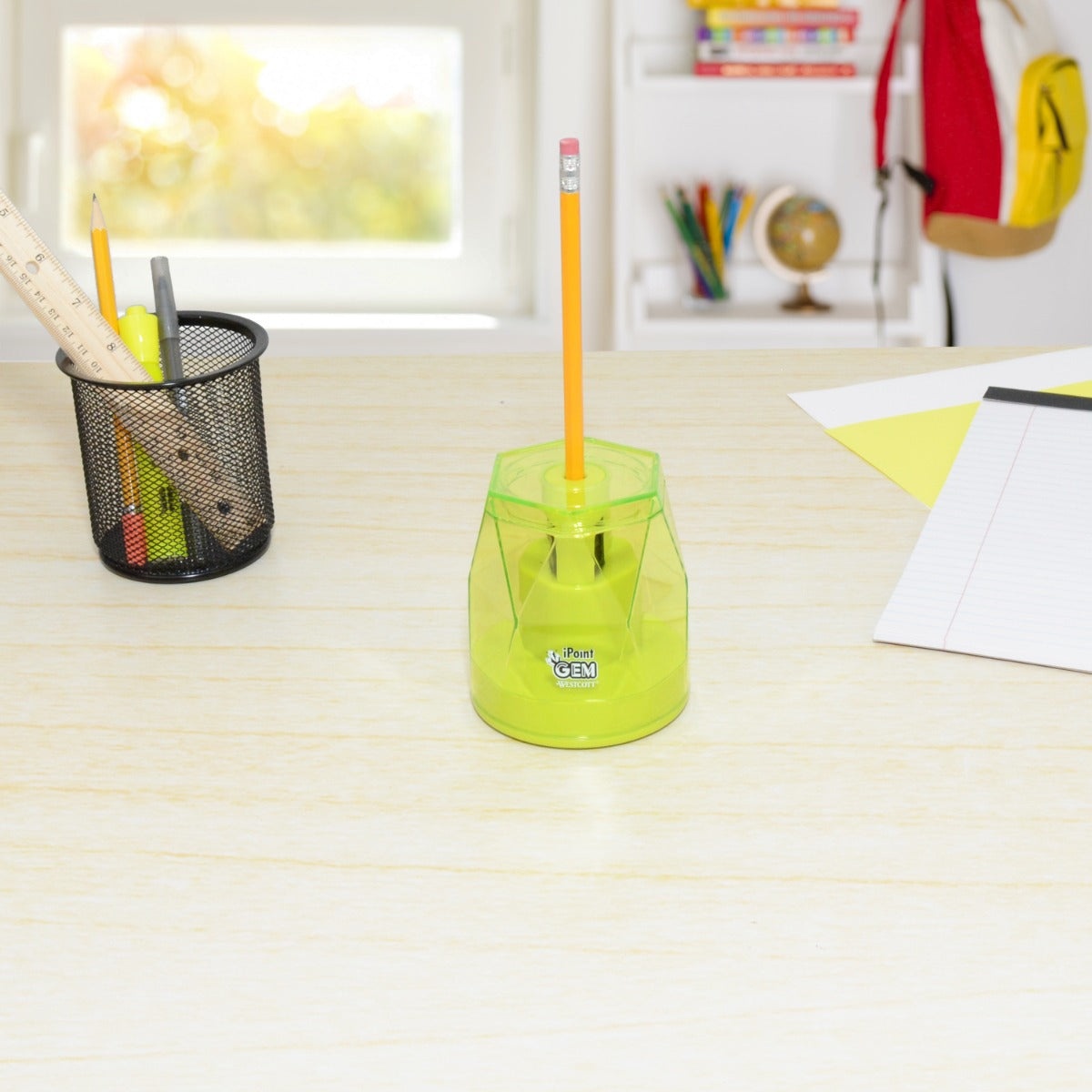 Westcott iPoint® GEM Crystal-Covered Battery Pencil Sharpener Neon Green (00577-PARENT) - World’s Favorite Scissors
