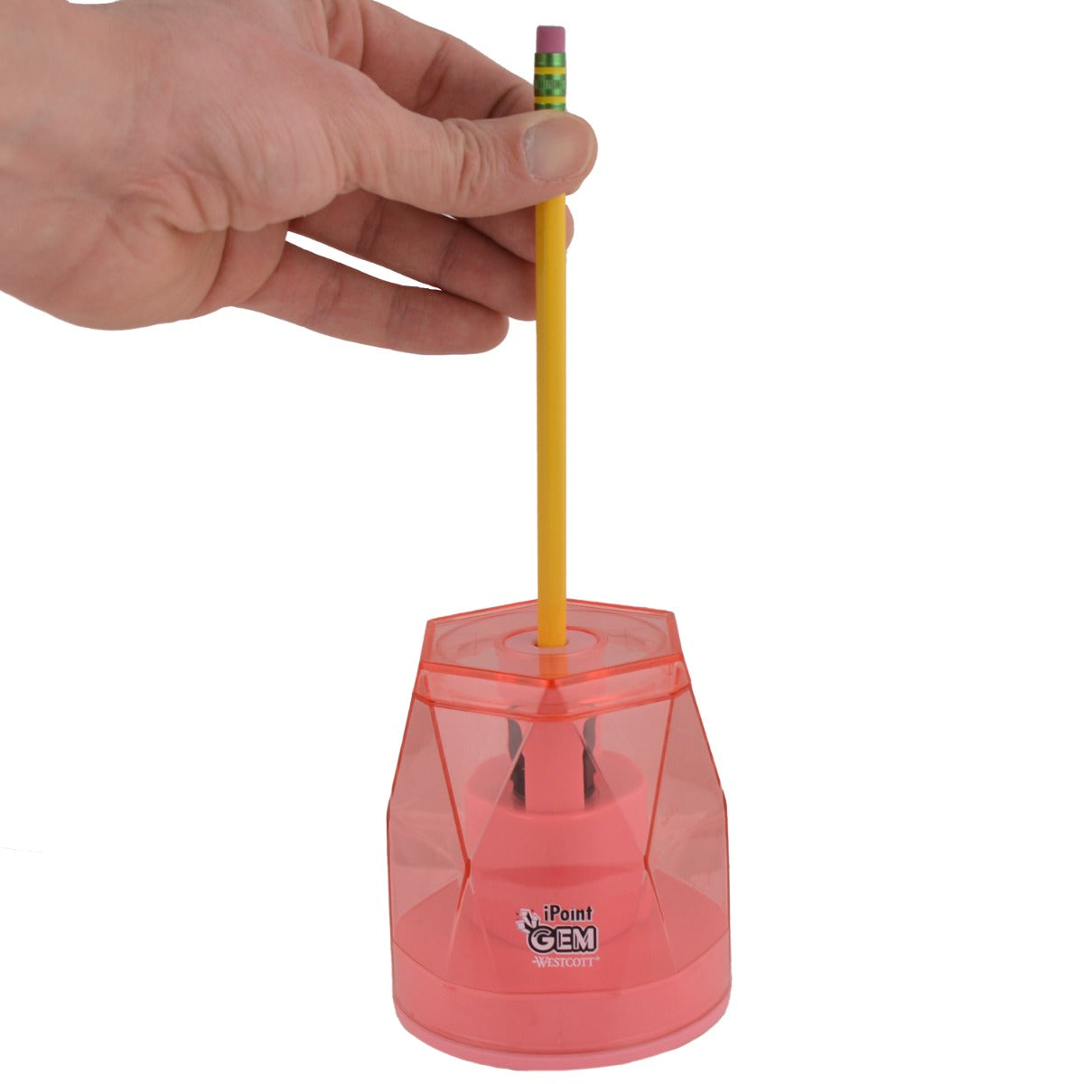 Westcott iPoint® GEM Crystal-Covered Battery Pencil Sharpener Pink (00578-PARENT) - World’s Favorite Scissors