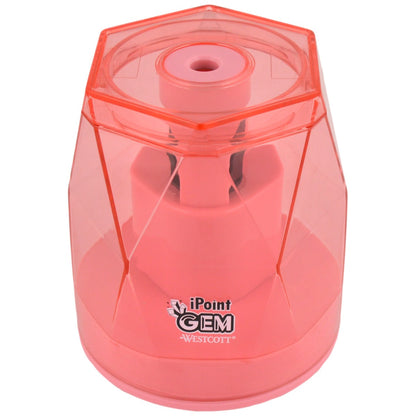 Westcott iPoint® GEM Crystal-Covered Battery Pencil Sharpener Pink (00578-PARENT) - World’s Favorite Scissors