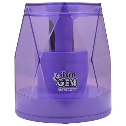 Westcott iPoint® GEM Crystal-Covered Battery Pencil Sharpener Purple (00576-PARENT) - World’s Favorite Scissors