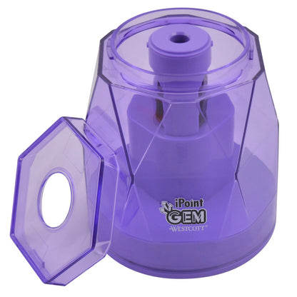 Westcott iPoint® GEM Crystal-Covered Battery Pencil Sharpener Purple (00576-PARENT) - World’s Favorite Scissors