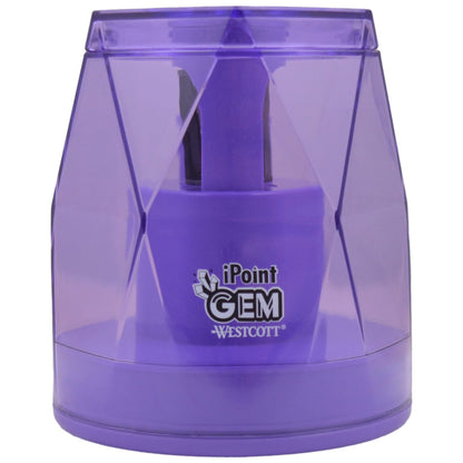Westcott iPoint® GEM Crystal-Covered Battery Pencil Sharpener Purple (00576-PARENT) - World’s Favorite Scissors