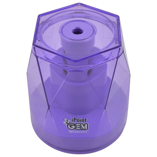 Westcott iPoint® GEM Crystal-Covered Battery Pencil Sharpener Purple (00576-PARENT) - World’s Favorite Scissors
