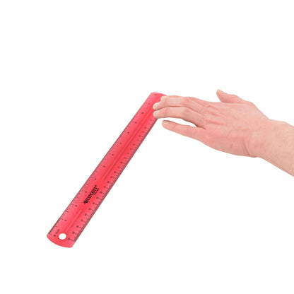 Westcott Jeweltone Plastic Ruler 12 Inch Assorted Transparent Colors (12975) - World’s Favorite Scissors