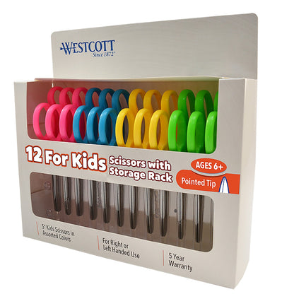 Westcott Kids 5’’ Scissors Pointed (12 Pack) (13141)