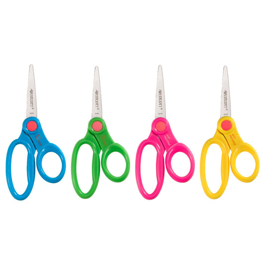 Westcott Kids 5’’ Scissors With Anti-microbial Protection Pointed Assorted Colors - World’s Favorite