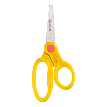 Westcott Kids Plastic Handle Pointed Scissors With Anti-microbial Protection 5-Inch 12-Pack (14872)