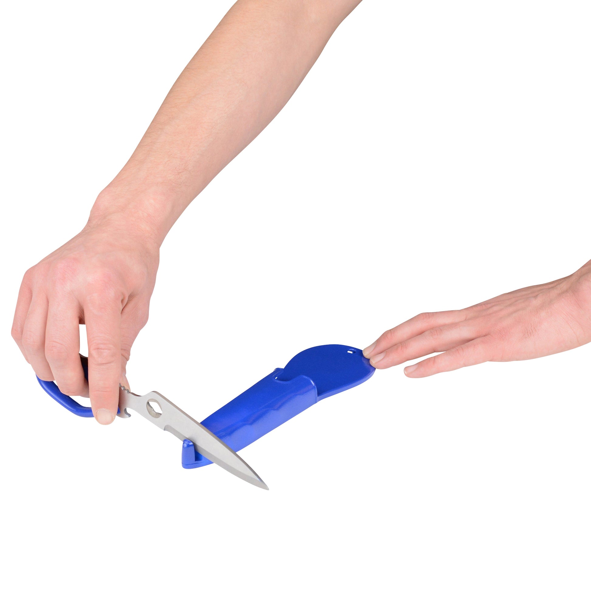 Westcott Kitchen Shear with detachable handles includes Sheath built in Ceramic Sharpener Blue (00861) - World’s